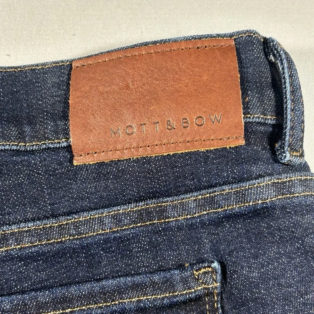 Mens Mott‎ Bow Straight Jeans Dark Wash Stretch Denim 38x34 USA